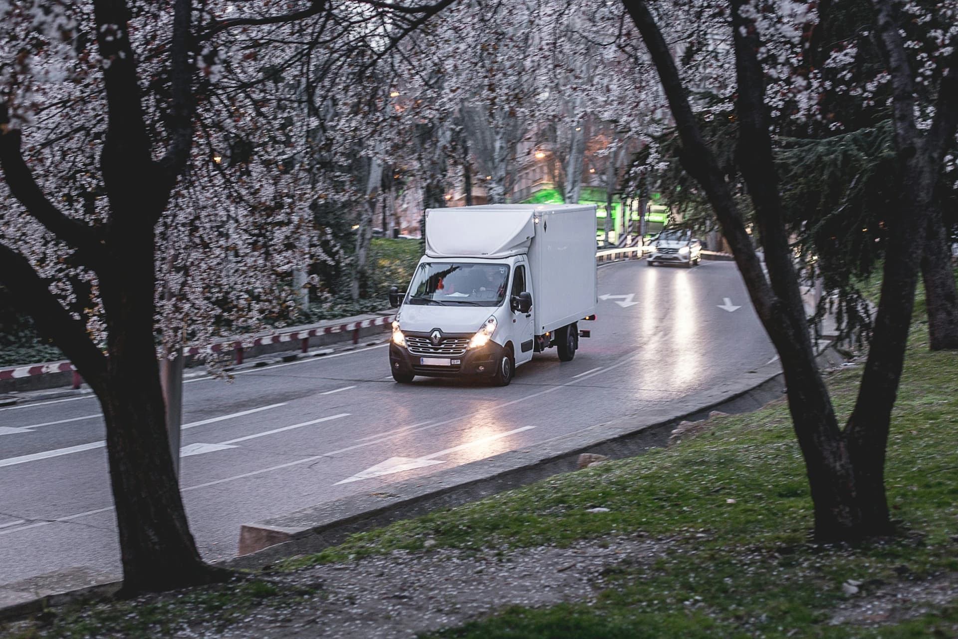 Delivery Service van in the city